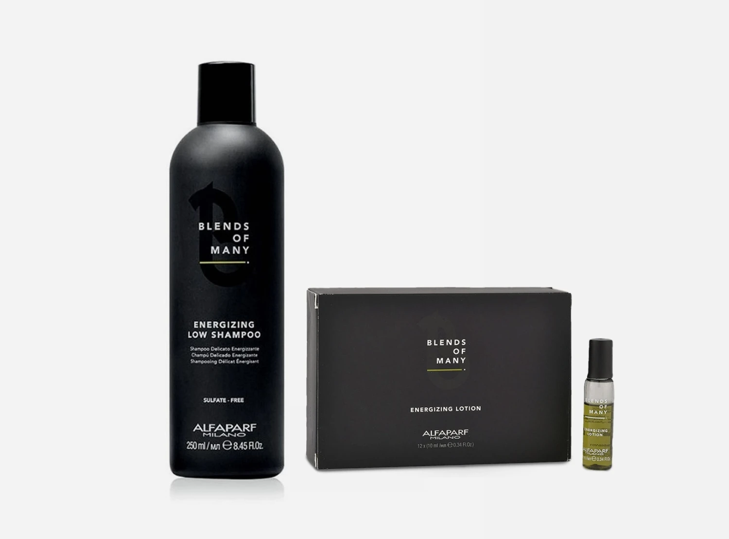 Kit Alfaparf Blends Of Many Energizing Anticaduta Per Uomo - Shampoo E Lozione 3 Kit Alfaparf Blends Of Many Energizing Anticaduta Per Uomo - Shampoo E Lozione
