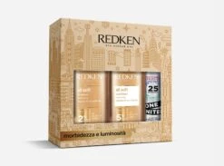 Redken All Soft Kit Shampoo, Balsamo, Termoprotettore Capelli Secchi E Opachi