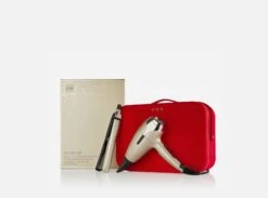 Ghd Grand Luxe Piastra Platinum+ E Phon Helios Oro Champagne Con Cofanetto Velluto Rosso Deluxe Set -Cosmetici Promozione ghd grand deluxe collection styler platinum phon helios oro valigetta rosso natale