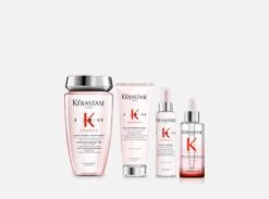 Kit Kérastase Genesis Anticaduta Rinforzante Per Capelli Deboli, Fini E Cute Grassa - Shampoo + Balsamo + Siero + Termoprotettore
